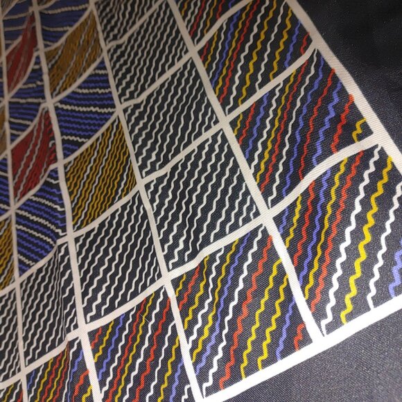 Totes Rain Scarf Water Repellent Italy Polyester Multicolor Geometric Design - Picture 7 of 9